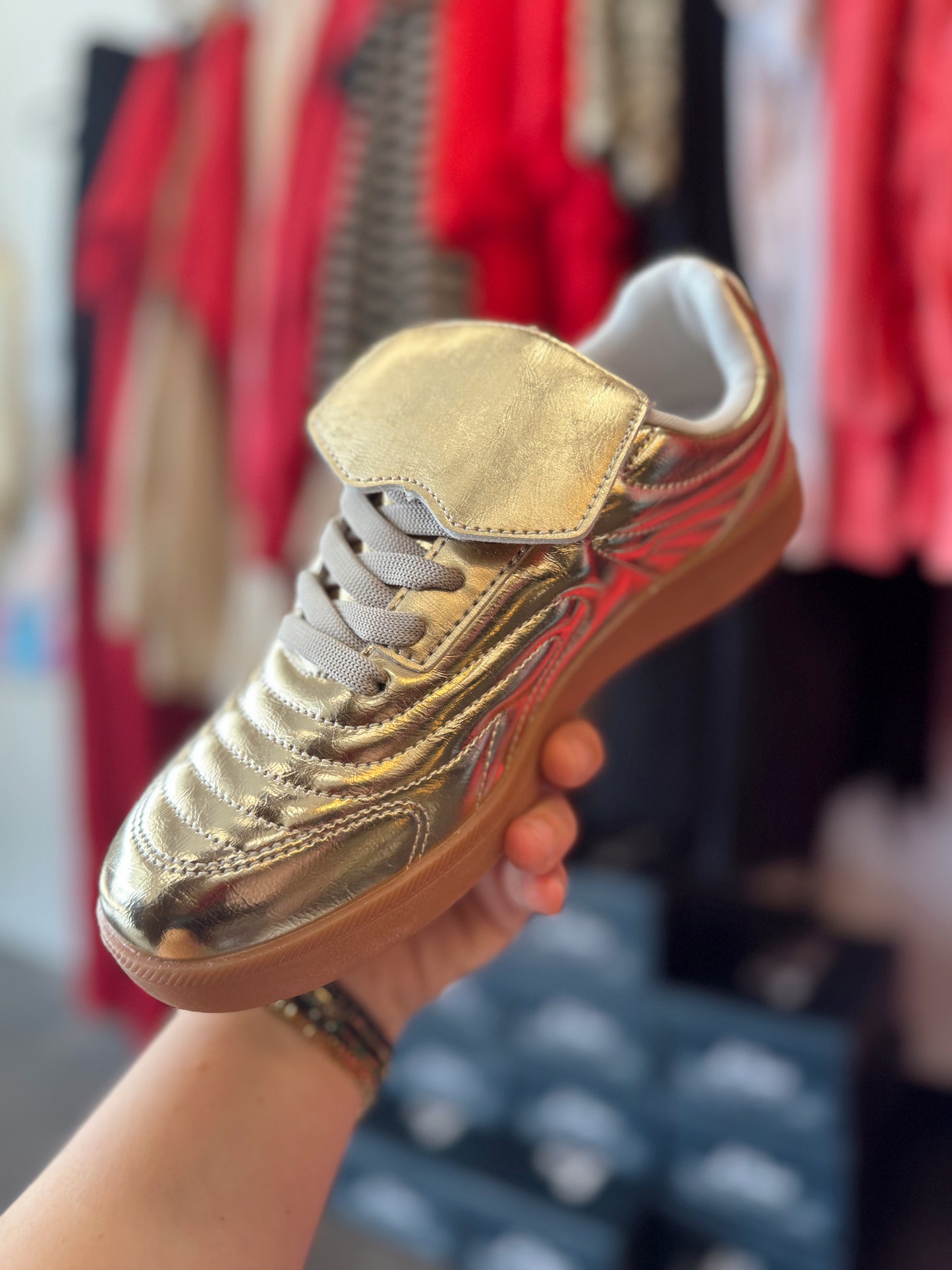 Women Lace up Sneakers GOLD