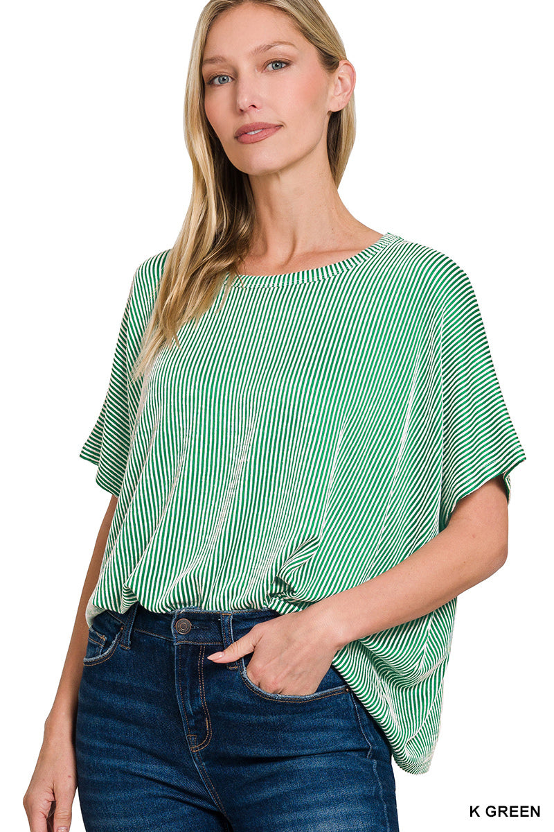Stacey Striped Ribbed Top
