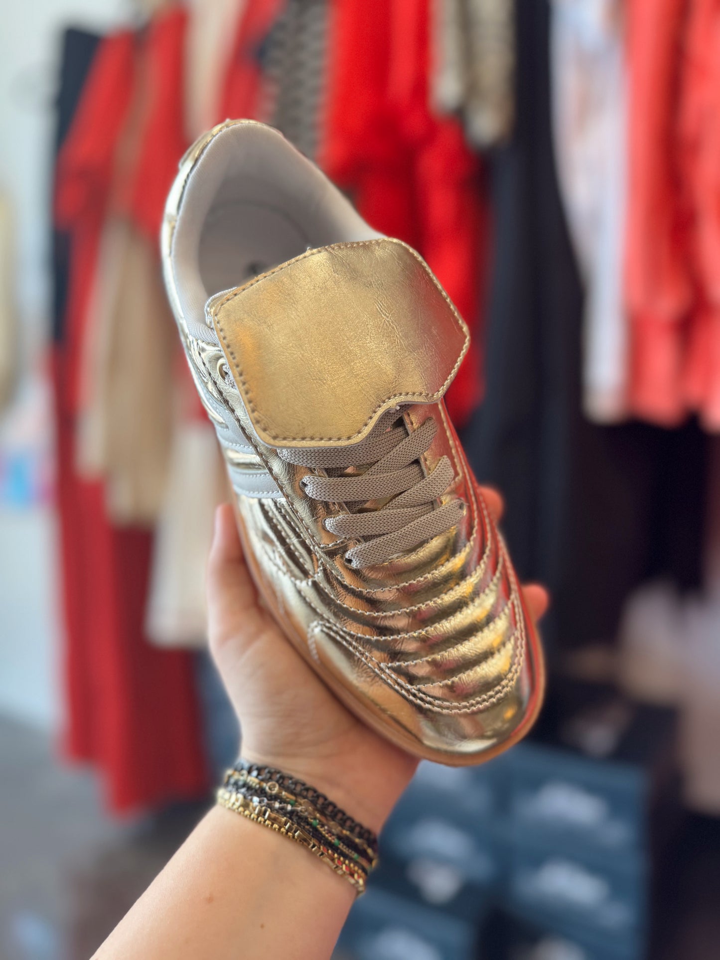 Women Lace up Sneakers GOLD