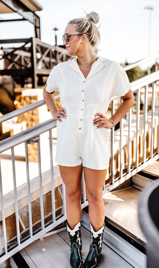 Quinn Off-White Romper