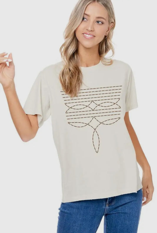 Cowboy Boot Stitch Tee