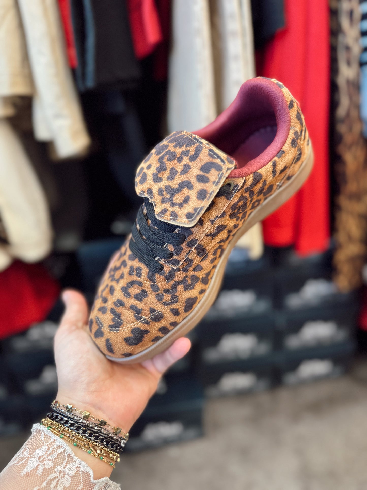 Women’s Lace Up Sneakers LEOPARD