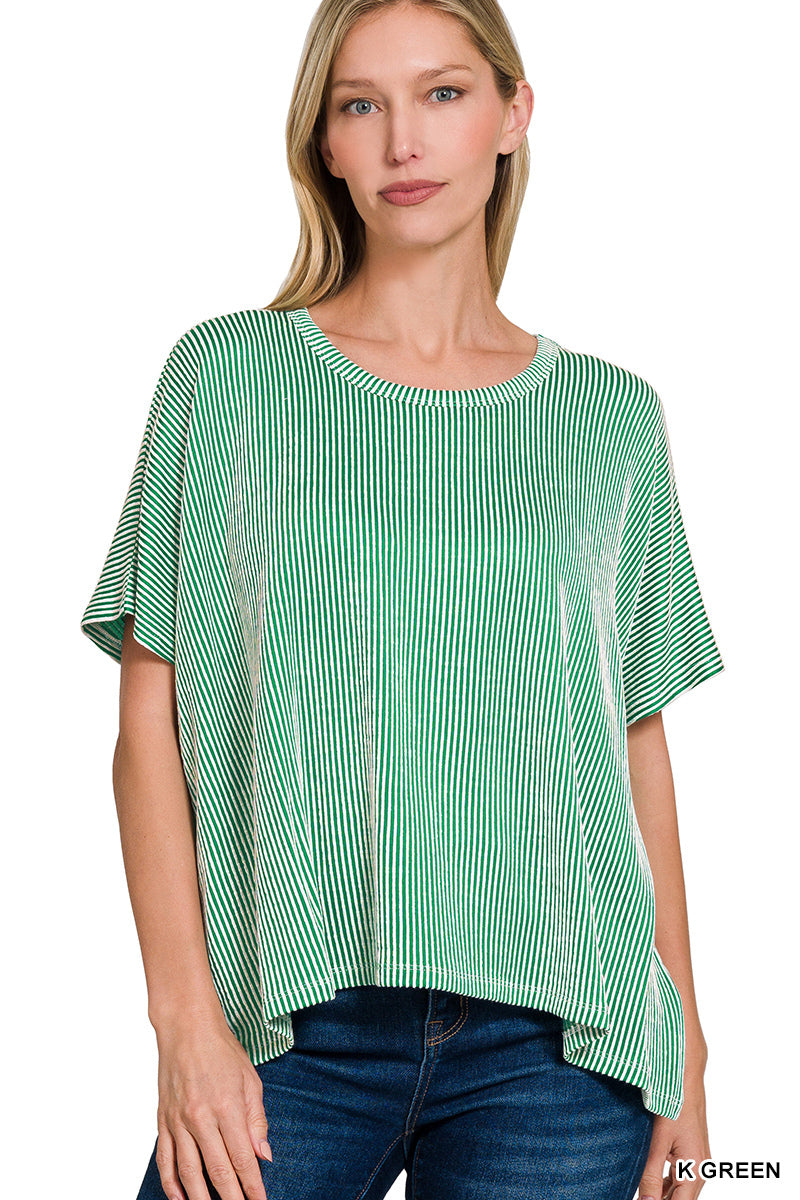 Stacey Striped Ribbed Top