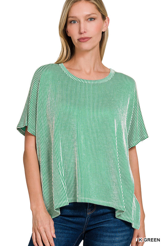 Stacey Striped Ribbed Top