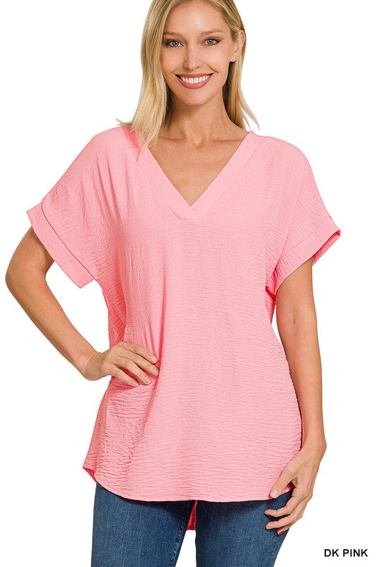 Warren Woven V-Neck Top