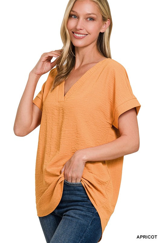 Warren Woven V-Neck Top