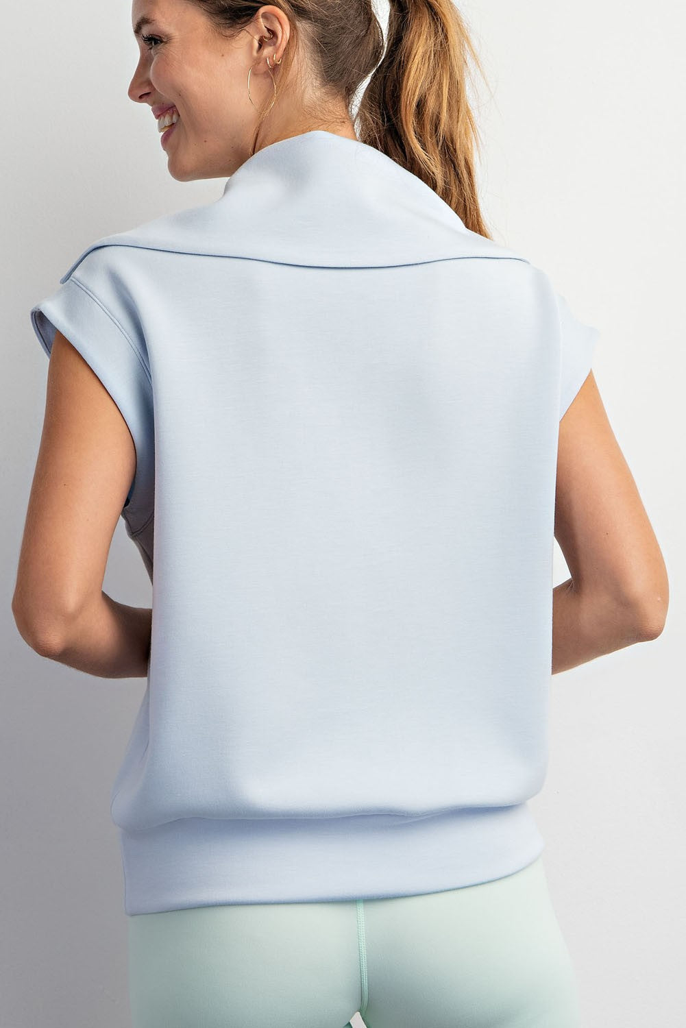 Scuba Sleeveless Funnel Neck Top