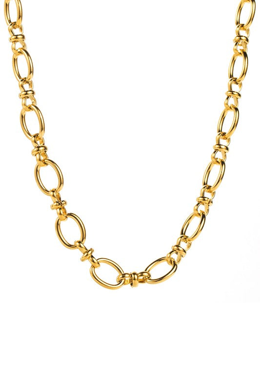 Stainless Steel Gold Link Chain Statement Necklace