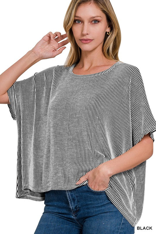 Stacey Striped Ribbed Top