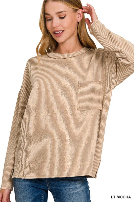 Lisa Long Sleeve Ribbed Top