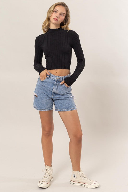 Rindi Ribbed Knit Crop Top