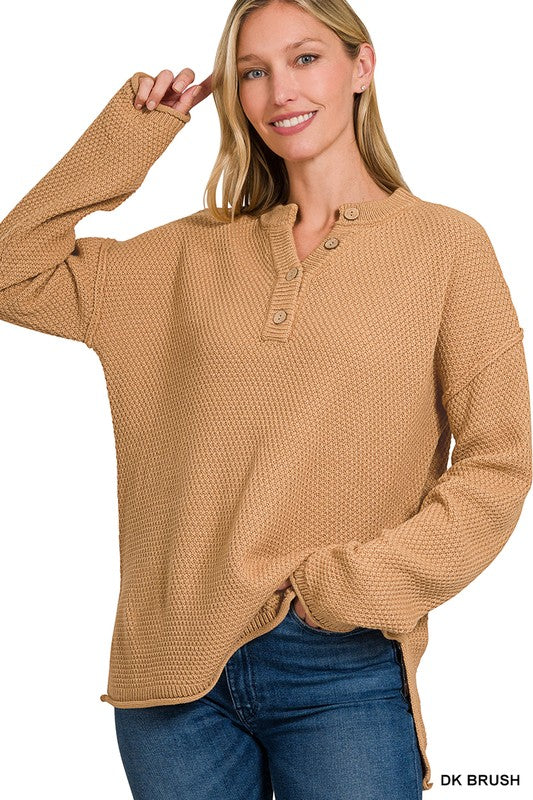 Button Up Basic Sweater