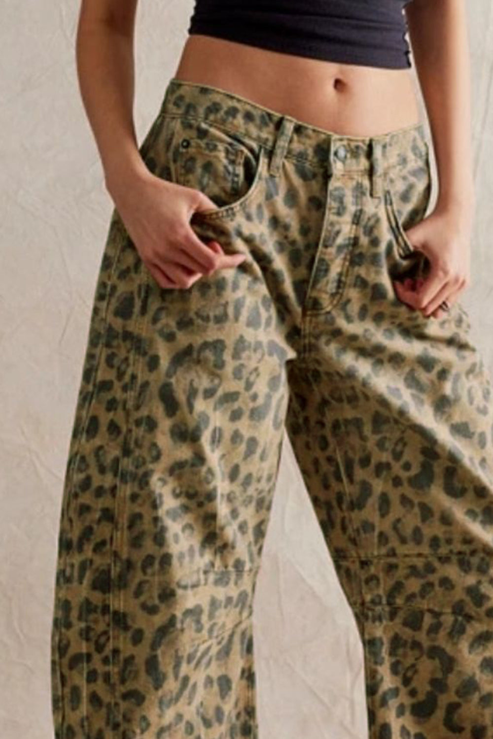 Leopard Barrel Jeans