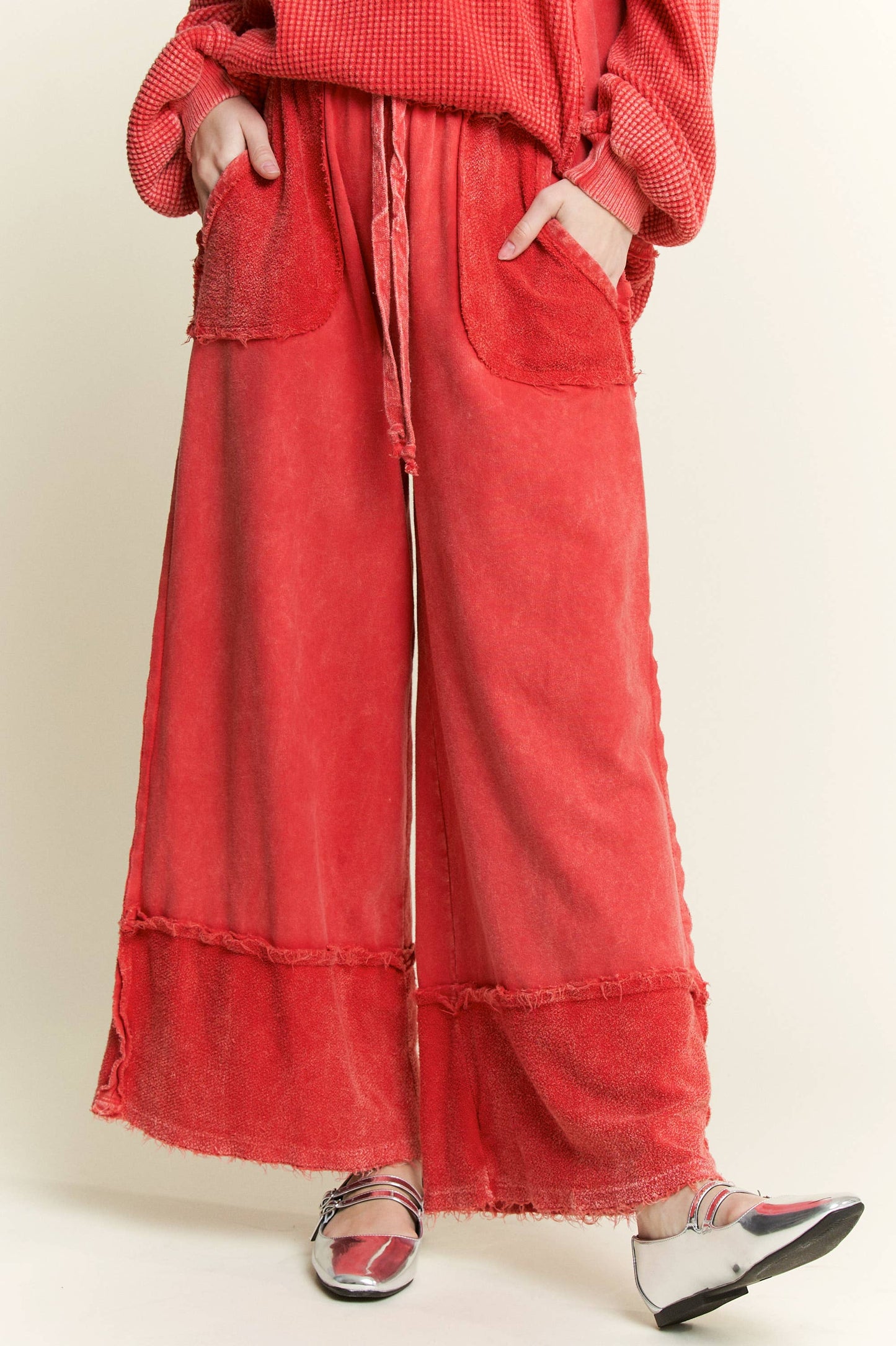 Mandy Mineral Washed Wide Leg Pants