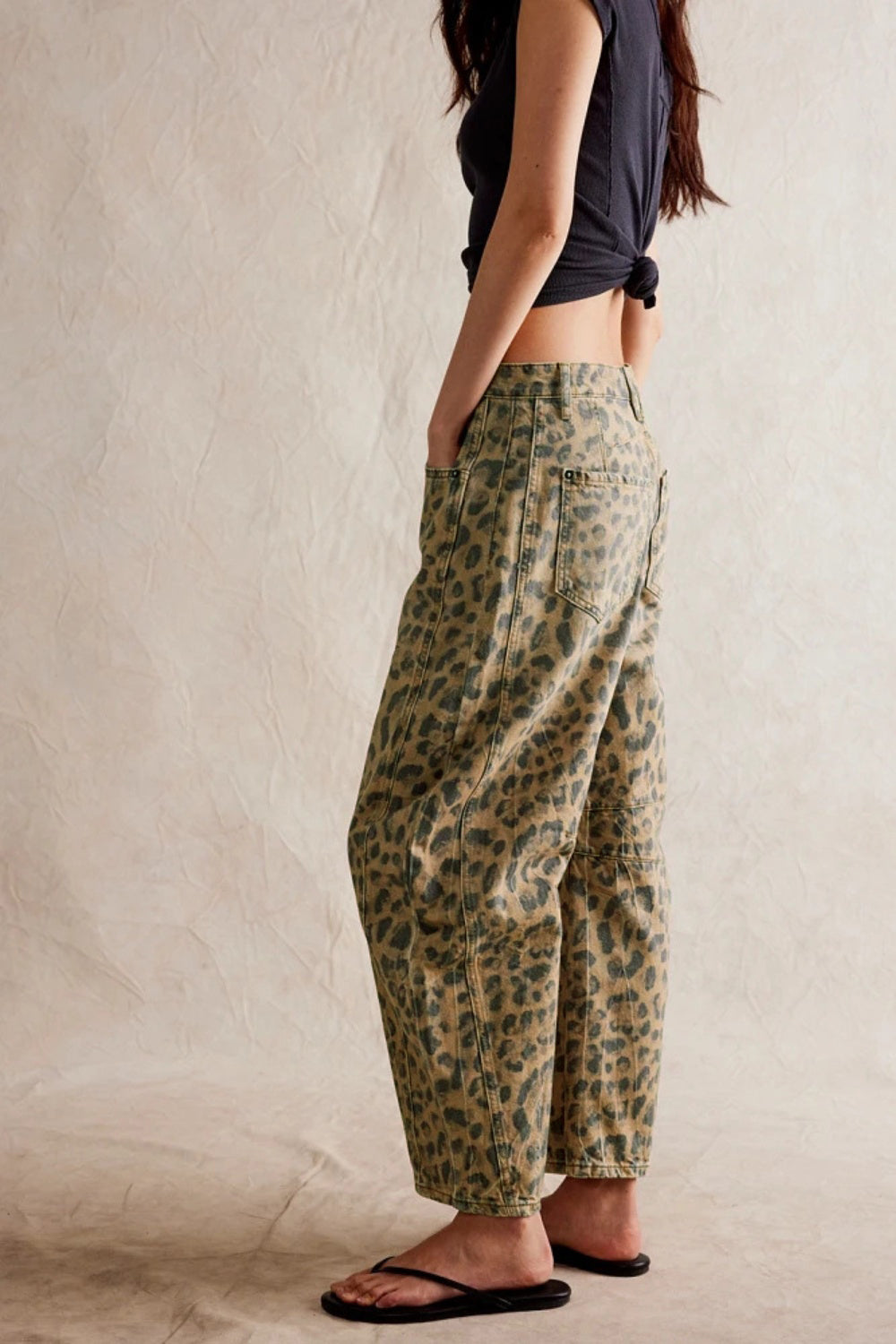 Leopard Barrel Jeans