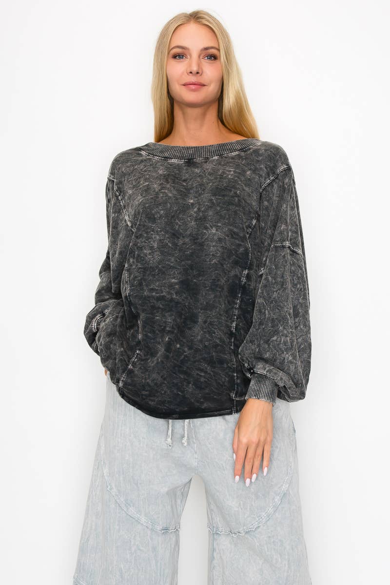 Mineral Washed Reversible Sweatshirt